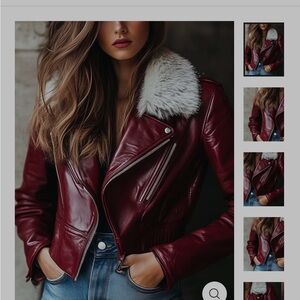 Futario Red Leather Jacket